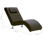 vidaXL Chaise longue avec coussin Marron Similicuir