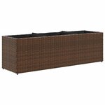 vidaXL Jardinières avec 3 pots 2 Pièces marron 105x30x32cm résine tressée