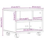 vidaXL Support d'imprimante avec stockage Chêne noir 41 x 32 x 33.5 cm