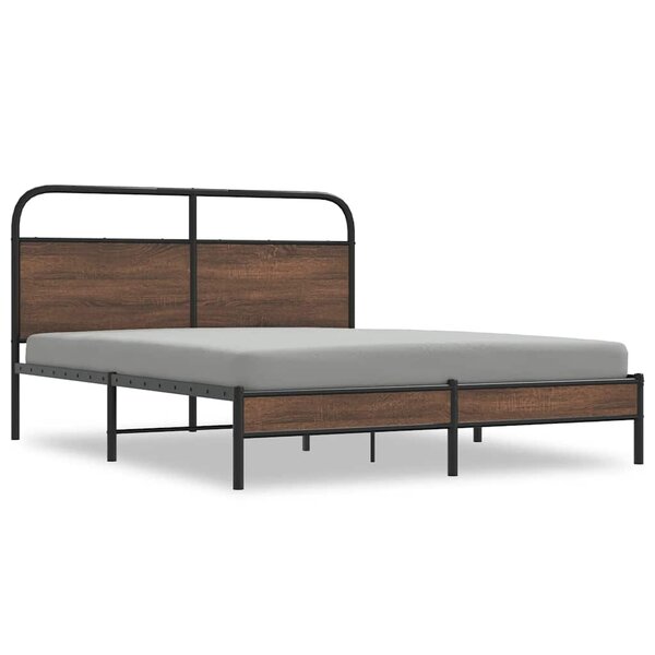 vidaXL Cadre de lit sans matelas 150x200 cm chêne marron