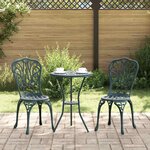 vidaXL Ensemble bistro de jardin 3 Pièces Vert Aluminium
