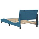 vidaXL Cadre de lit sans matelas Hanko bleu 100x200 cm velours