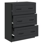 vidaXL Armoire à tiroirs Noir 66 x 34 5 x 87 cm Bois d'ingénierie