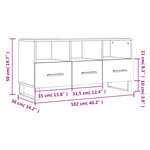 vidaXL Meuble TV noir 102x36x50 cm bois d'ingénierie