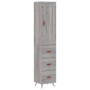 vidaXL Buffet haut Sonoma gris 34 5x34x180 cm Bois d'ingénierie