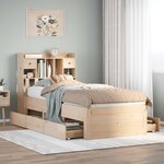 vidaXL Lit bibliothèque sans matelas 90x190 cm bois de pin massif