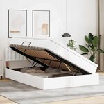 vidaXL Lit avec rangement et LED avec matelas Blanc pur 140 x 190 cm