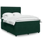 vidaXL Sommier à lattes de lit et matelas Vert foncé 140x190cm Velours