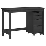 vidaXL Ensemble bureau et cabinet roulant MOSS 2 Pièces Noir