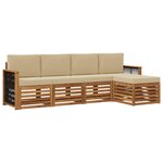 vidaXL Ensemble de canapés d'extérieur 5 pc Naturel et Beige