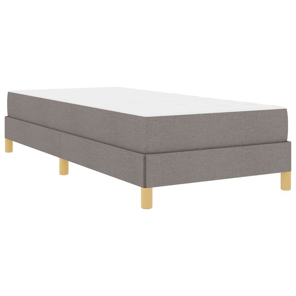 vidaXL Lit à ressorts Taupe  marron 90 x 190 cm Tissu  Bois Engineered