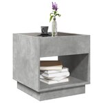 vidaXL Table basse avec LED infini gris béton 50x50x50 cm