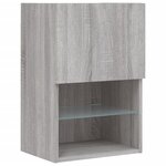 vidaXL Meuble TV avec lumières LED sonoma gris 40 5x30x60 cm