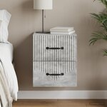 vidaXL Cabinet de chevet mural Gris béton 34 5 x 33 x 40 cm