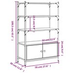 vidaXL Bibliothèque à 3 niveaux chêne fumé 70x30x109 5 cm