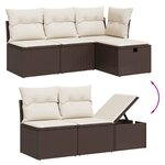 vidaXL Salon de jardin avec coussins 7 Pièces marron résine tressée