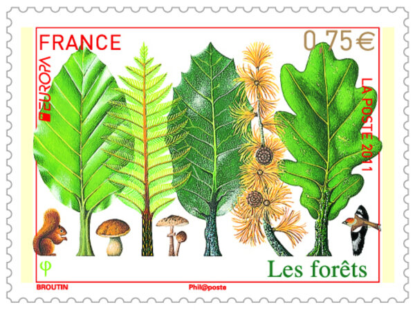 Timbre Europa - Les forêts