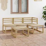 vidaXL Salon de jardin 5 Pièces bois de pin imprégné de vert