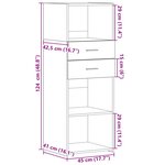 vidaXL Buffet haut sonoma gris 45x42 5x124 cm bois d'ingénierie