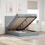 VidaXL Cadre de lit ottoman et matelas gris clair 140x200 cm tissu