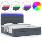 VidaXL Cadre de lit ottoman avec matelas gris foncé 180x200cm velours