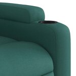 vidaXL Fauteuil inclinable de massage vert foncé tissu