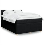 vidaXL Sommier à lattes de lit avec matelas Noir 140x200 cm Tissu