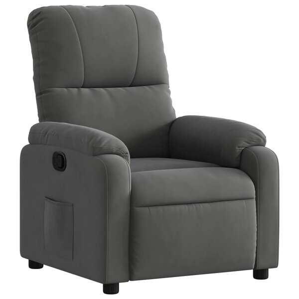 vidaXL Fauteuil inclinable gris foncé tissu microfibre