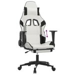 vidaXL Chaise de jeu avec repose-pied Blanc et noir Similicuir