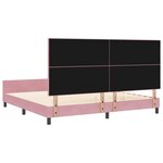 vidaXL Lit à ressorts avec tête de lit Rose 200 x 200 cm Velours