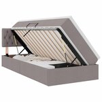 vidaXL Lit de rangement LED avec matelas Taupe 90 x 200 cm Tissu