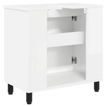 vidaXL Unité de vanité de salle de bain Blanc brillant 60 x 35 x 60 cm