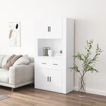 vidaXL Buffet haut Blanc Bois d'ingénierie