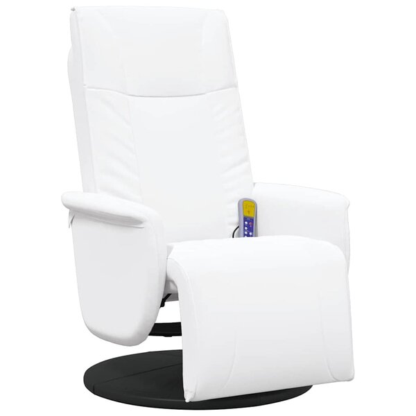 vidaXL Fauteuil de massage pivotant Blanc 71 x 90 x 105 cm Simili cuir