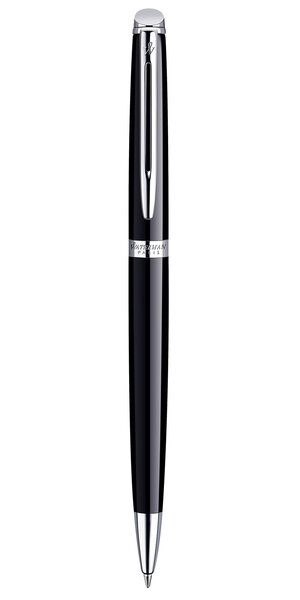 Waterman hemisphere stylo bille noir brillant recharge bleue pointe moyenne coffret cadeau