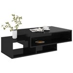 vidaXL Table basse noir brillant 105x55x32 cm bois d'ingénierie