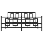 vidaXL Cadre de lit métal sans matelas avec pied de lit noir 160x200cm