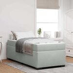 vidaXL Cadre de lit avec matelas Gris clair 100 x 200 cm Velours