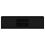 vidaXL Meuble TV Noir 182 x 34 x 50 cm Bois d'ingénierie