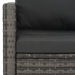 vidaXL Ensemble à manger d'extérieur 3Pièces coussins résine tressée gris