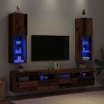 vidaXL Meubles TV avec lumières LED 2 Pièces vieux bois 30 5x30x102 cm