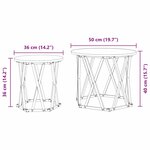 Tables d'appoint empilables vidaXL 2 Pièces Noir Chêne en bois