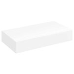 vidaXL Étagère murale avec 1 tiroir MDF Blanc Rangement de livres/DVD