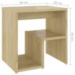 vidaXL Tables de chevet 2Pièces chêne sonoma 40x30x40cm bois d'ingénierie