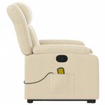 vidaXL Fauteuil inclinable de massage Crème Tissu