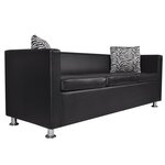 vidaXL Jeu de canapé à 2 places et à 3 places Cuir synthétique Noir