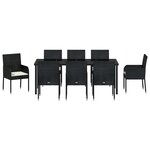 vidaXL Ensemble de salle à manger pour jardin 9 Pièces Noir polyrotin