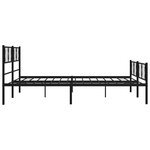 vidaXL Cadre de lit métal sans matelas avec pied de lit noir 180x200cm