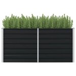 Vidaxl jardinière surélevée anthracite 160x80x77 cm acier galvanisé