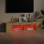 Vidaxl meuble tv avec lumières led chêne sonoma 135x39x30 cm